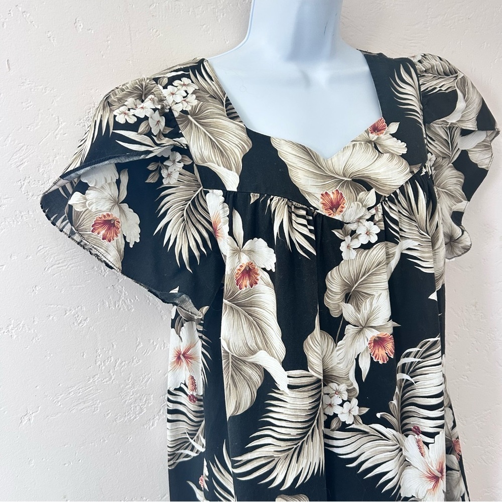 ROYAL CREATIONS Vintage Hawaiian Floral Muumuu Dress Midi Size M USA - Picture 5 of 12